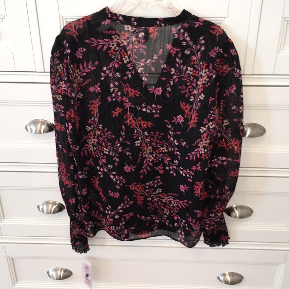 Nanette Lepore-NWT-Shear Black Button Down Shirt & Cami Set-Size Small - Picture 3 of 15